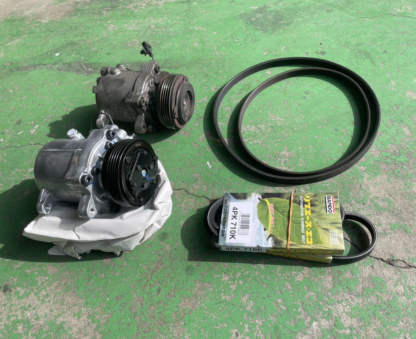 日産　MG22S　モコ　エアコンコンプレッサー異音修理