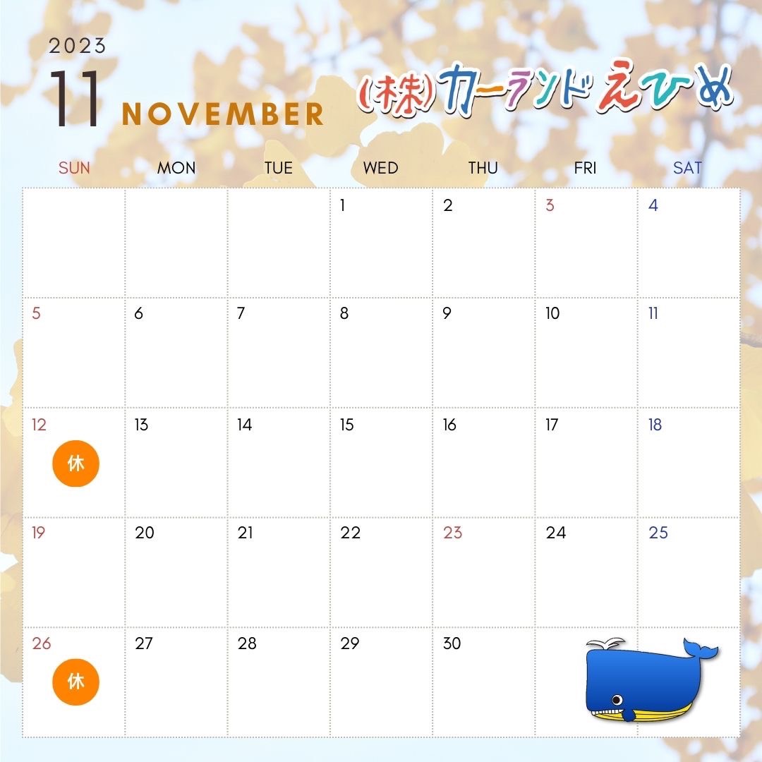 2023年11月のスケジュール