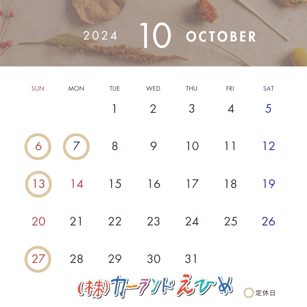 2024年10月のスケジュール